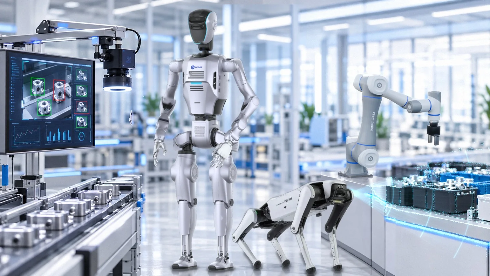 Generic collaborative robot performing AI machine-vision quality inspection