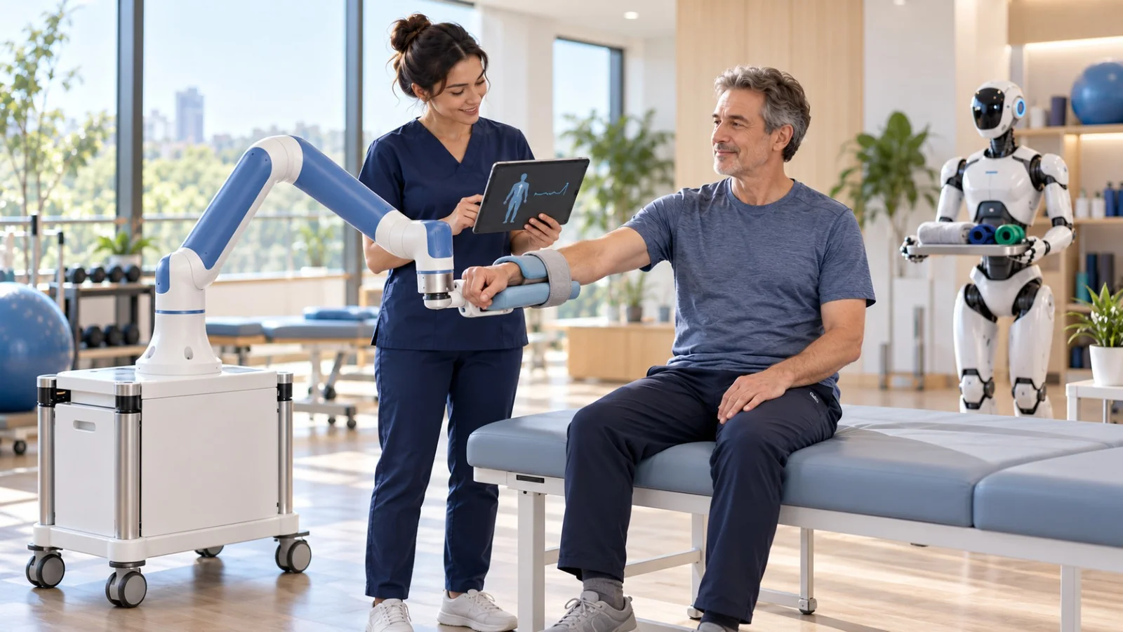 Generic collaborative robot assisting a physical therapy rehabilitation session