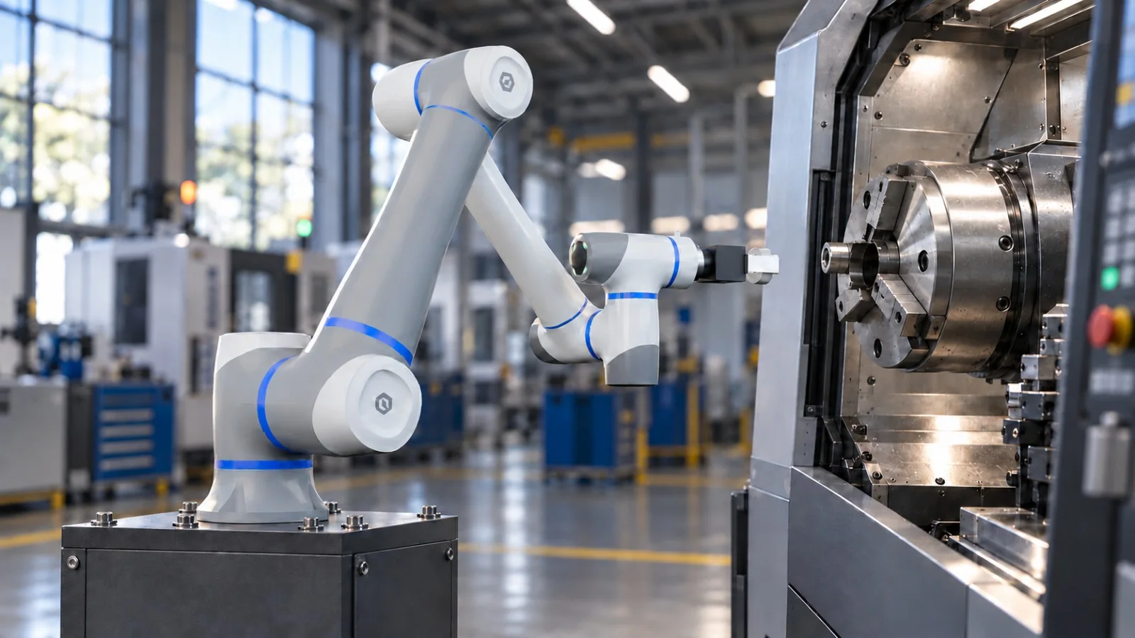 Generic collaborative robot cell operating on a general-industry production line
