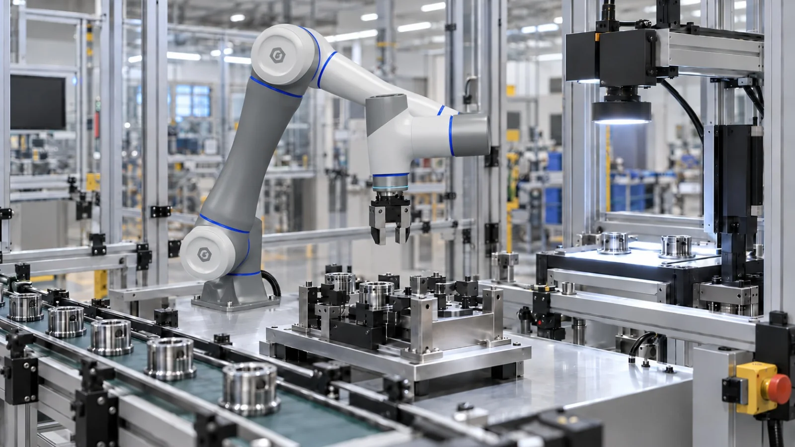 Integrated industrial automation cell with a generic collaborative robot